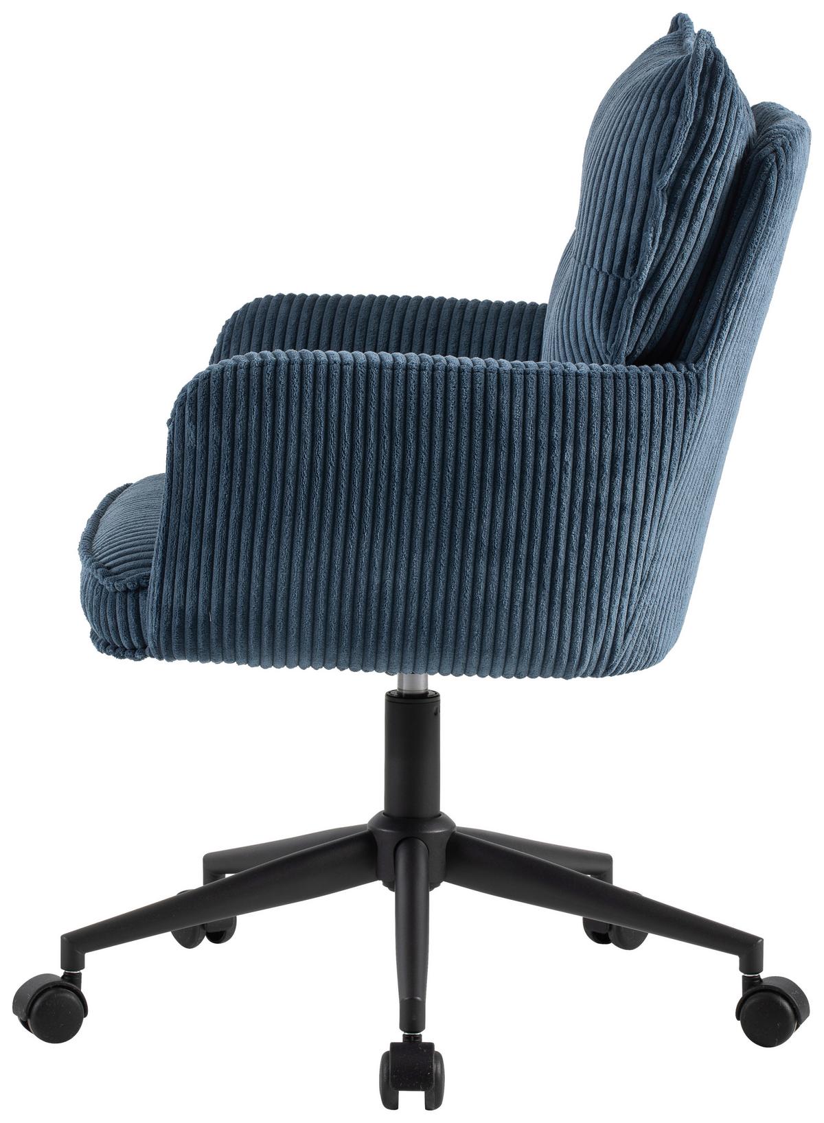 KRZESŁO OBROTOWE LUCIE  -EXKLUSIV- - niebieski/czarny, Design, tworzywo sztuczne/metal (58/84,5-92/64cm) - Carryhome