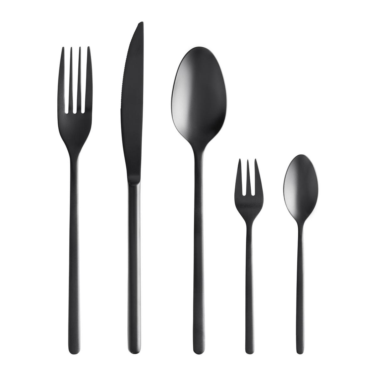 Set de tacâmuri 20/1 Beverly - negru, Modern, metal - Mömax