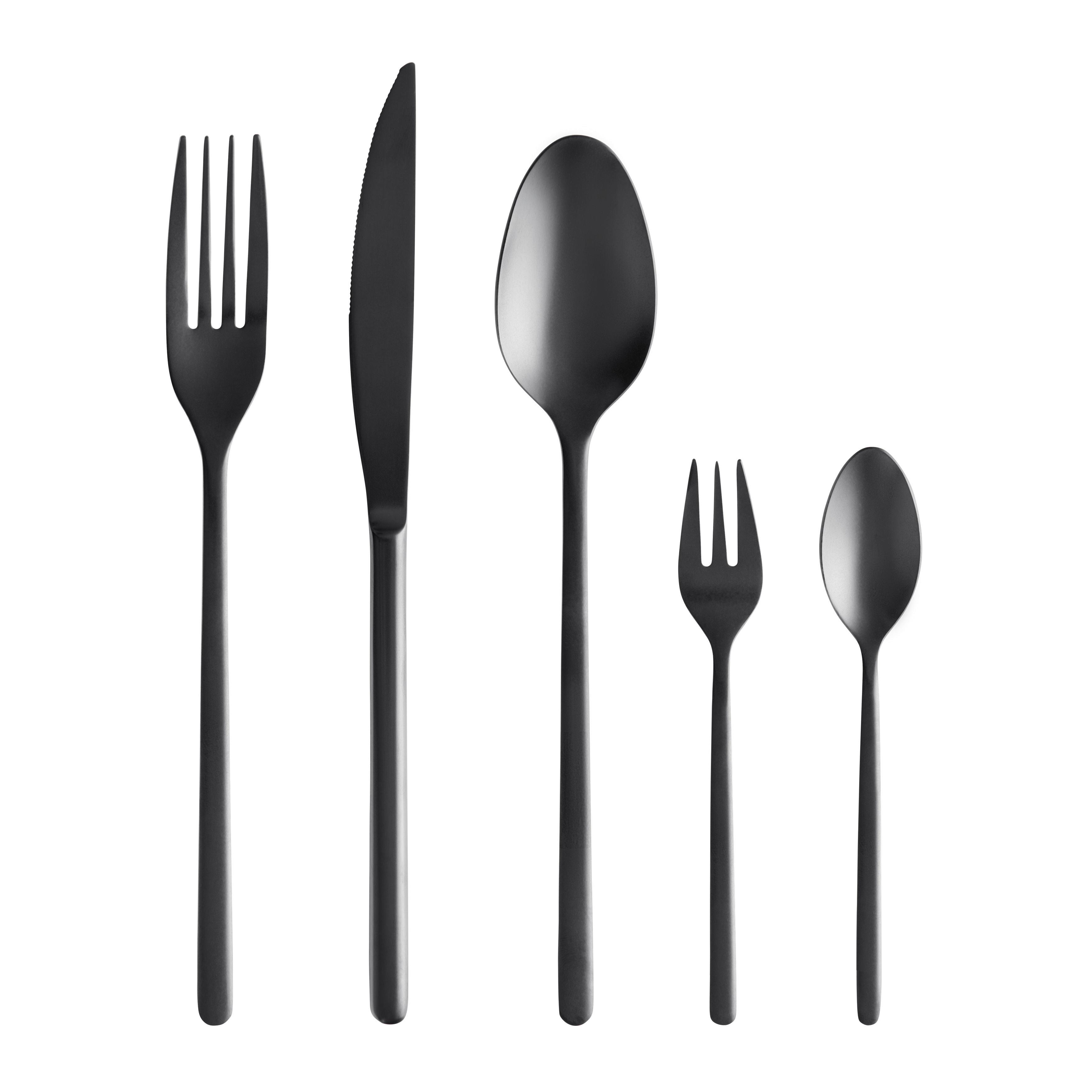 BESTICKSET BEVERLY - svart, Modern, metall - Mömax