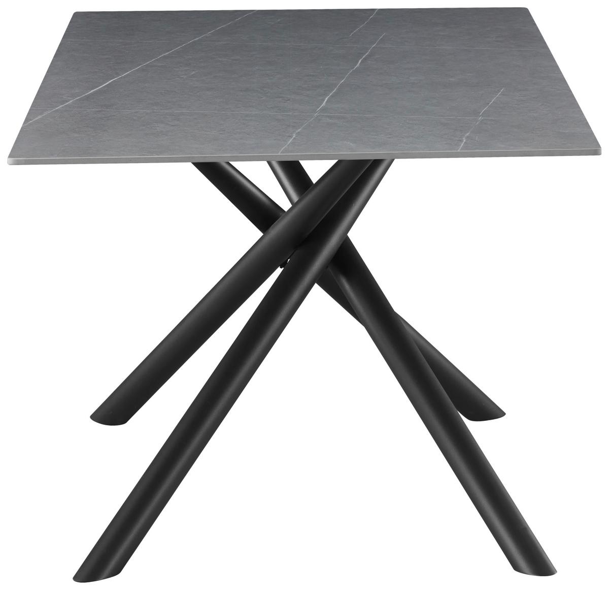 Jedilna Miza Lior, Siva, 180x90 - siva/črna, Konvencionalno, kovina/keramika (180/76/90cm) - MID.YOU
