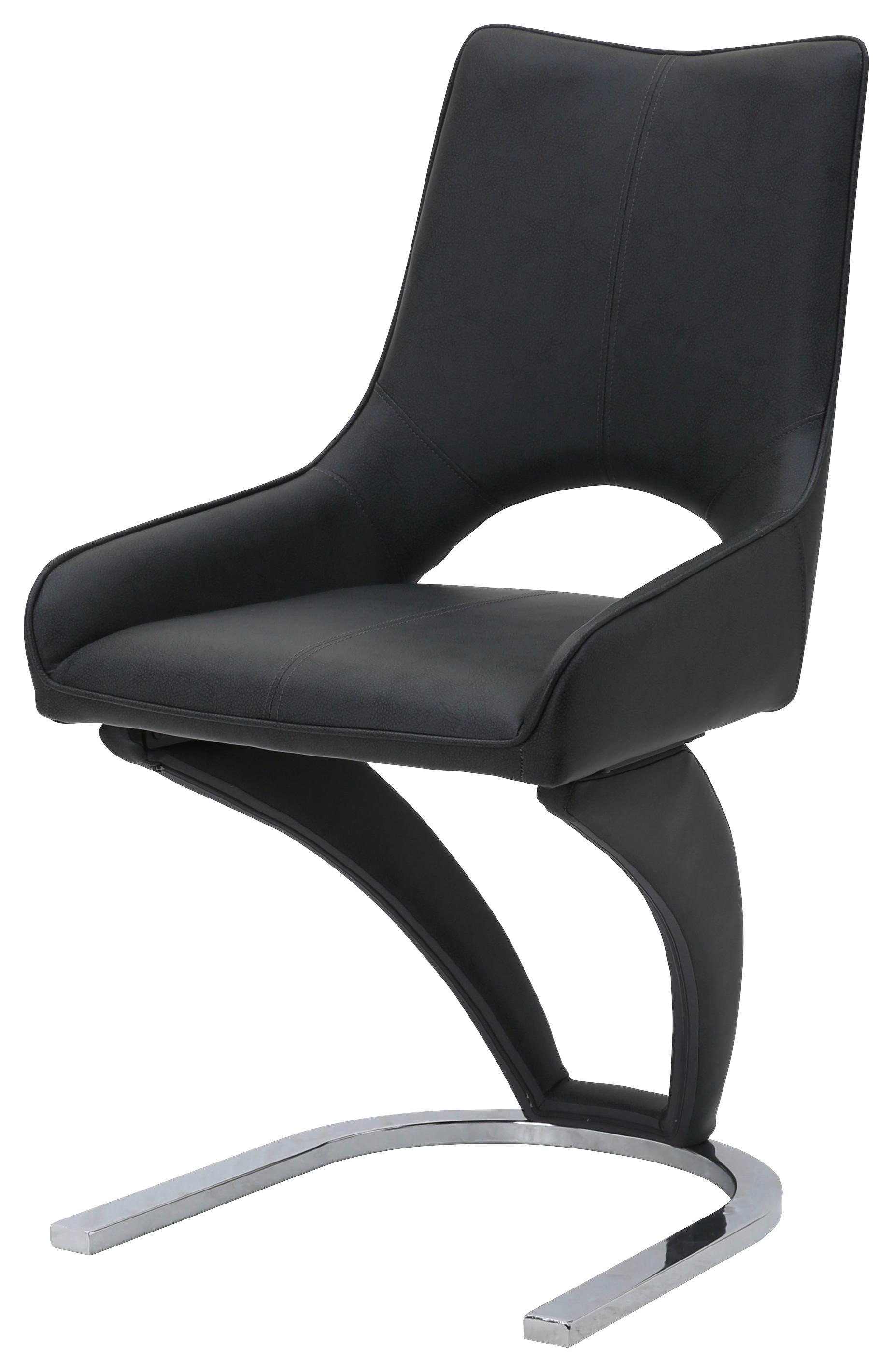 Stol Sebastiano - barve kroma/črna, Design, kovina/tekstil (49/90/58cm)