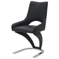 Stol Sebastiano - barve kroma/črna, Design, kovina/tekstil (49/90/58cm)