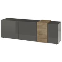 Lowboard Positano Eichefarben/Dunkelgrau - Eichefarben/Dunkelgrau, MODERN, Holzwerkstoff (181/59/44cm) - Premium Living