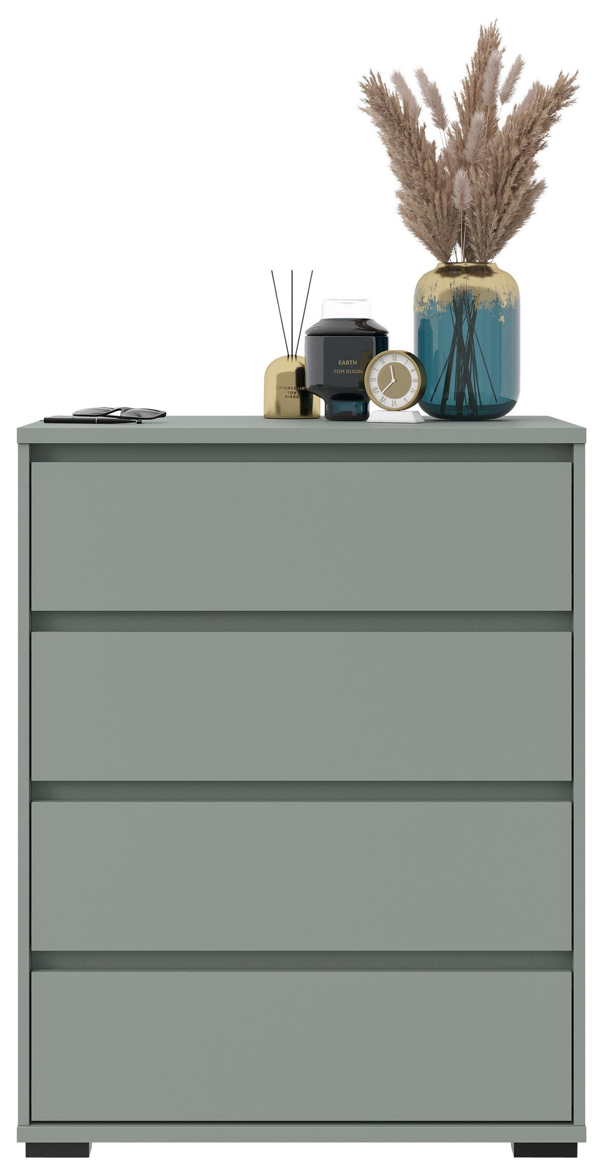 KOMODA LINE - zielony/antracytowy, Design, materiał drewnopochodny/tworzywo sztuczne (80/103/48cm) - Carryhome