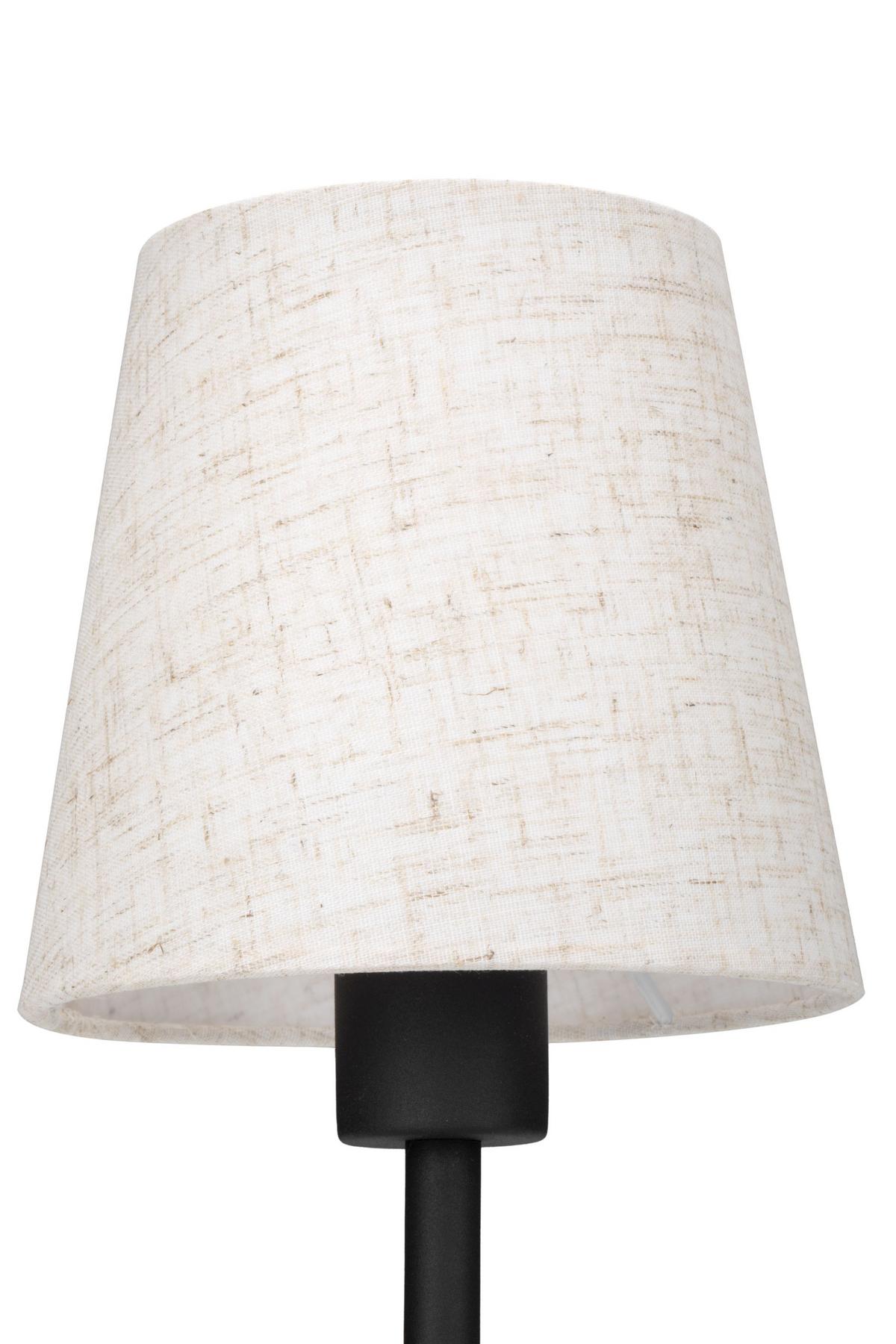 LAMPA STOŁOWA WOODRO *SBB* - kolor naturalny/czarny, Natur, metal/tkanina (14/30cm) - Boxxx