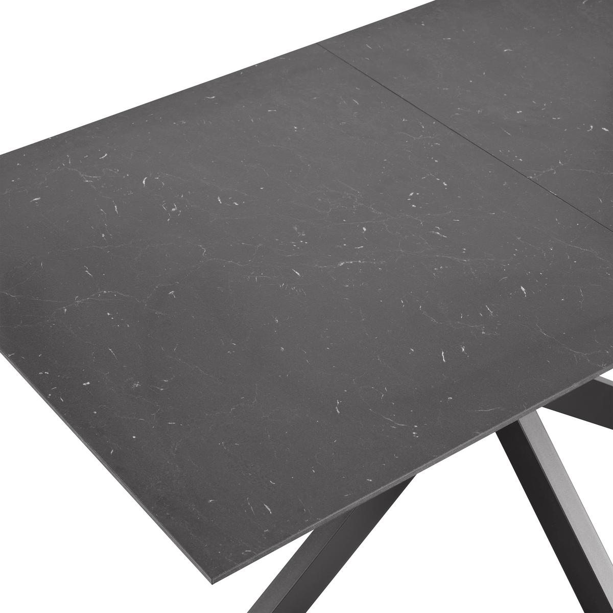Ausziehtisch Dinner Konzept 3 Schwarz ca. 160x74,5x90cm - Schwarz, Modern, Holzwerkstoff/Metall (160/90/74,5cm) - Mömax