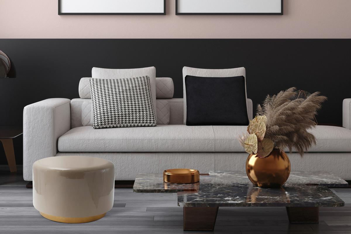 BEISTELLTISCH ART DECO 275 - Goldfarben/Grau, Design, Metall (51,5/43cm) - Kayoom