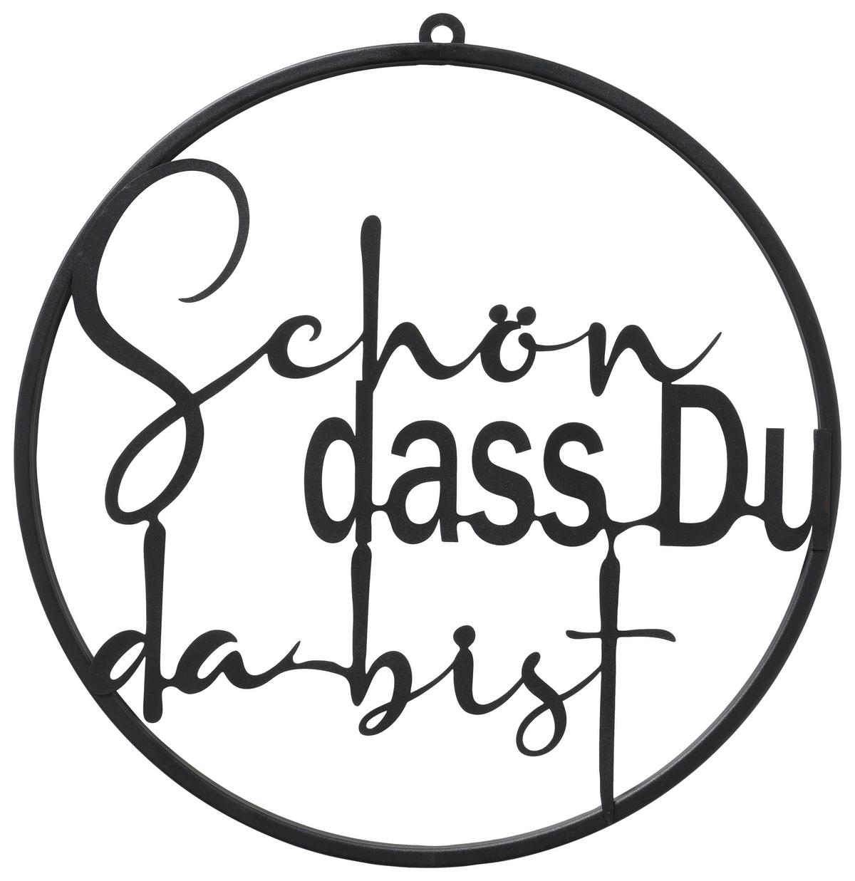 Dekoschild Willkommen II in Schwarz - Schwarz, Basics, Metall (38/40/1cm) - Modern Living