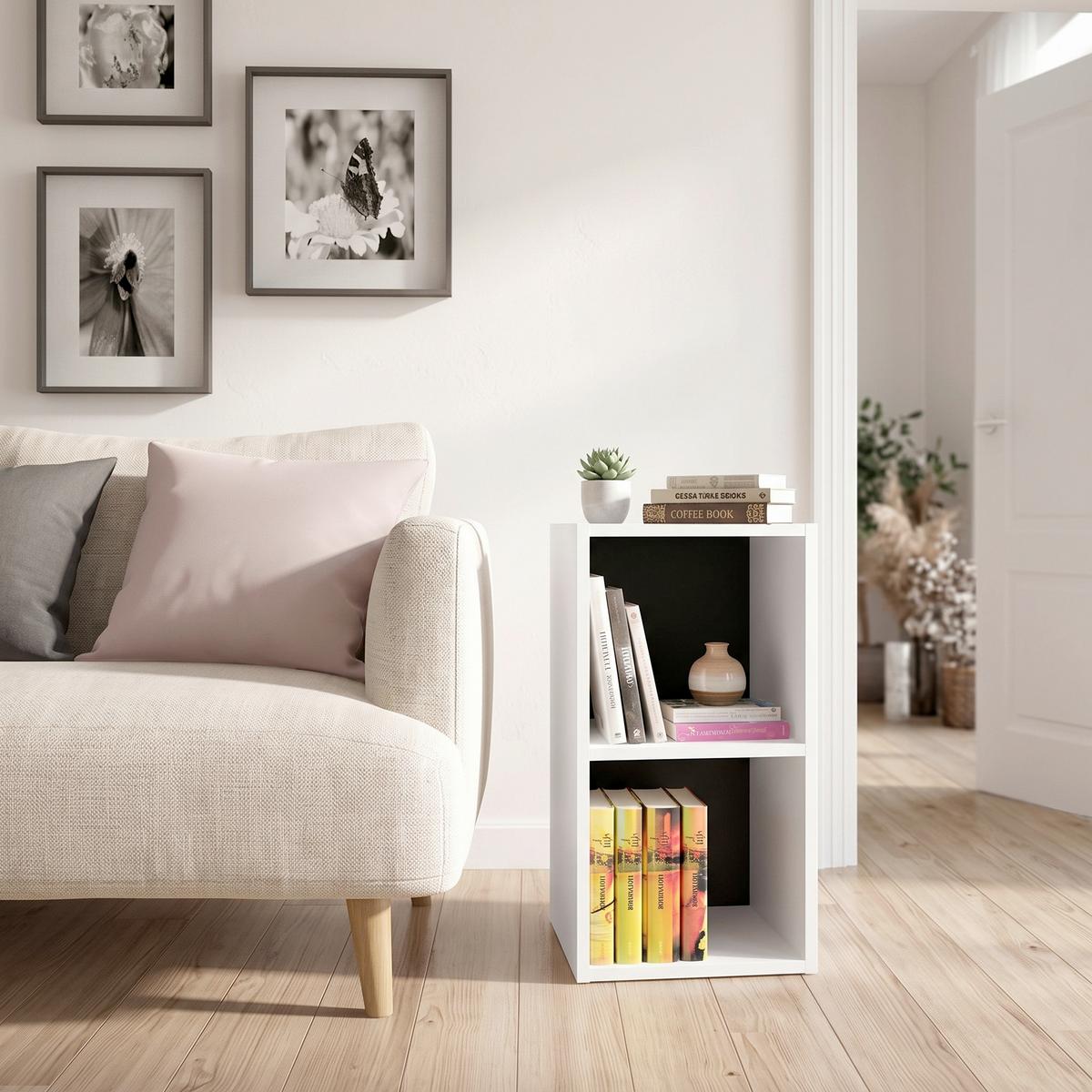 Polc Mid.you - fekete/fehér, Konventionell, faalapú anyag (30/60/30cm) - MID.YOU