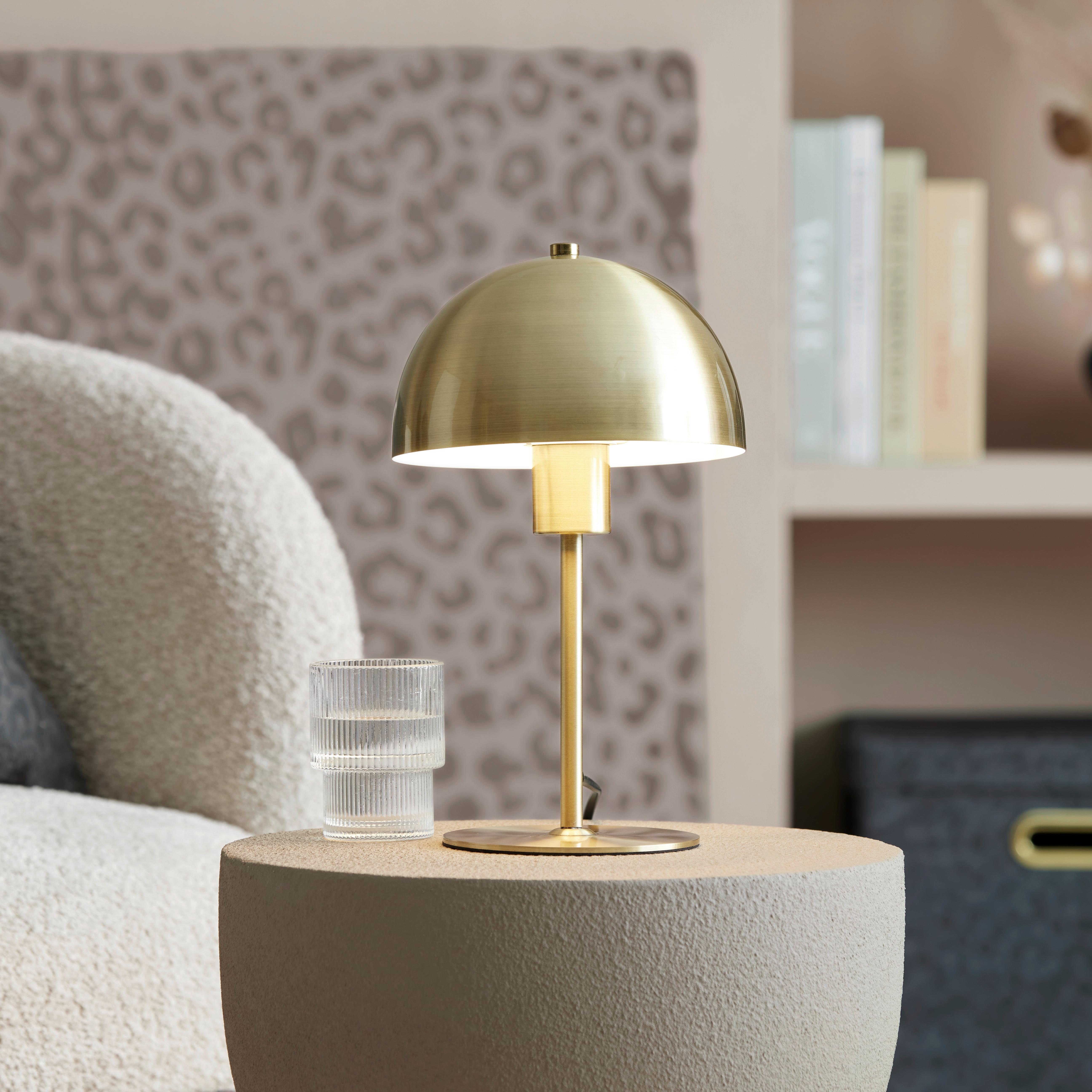 BORDSLAMPA MUSCH - mässingsfärgad/svart, Modern, metall/plast (18/18/30cm) - Mömax