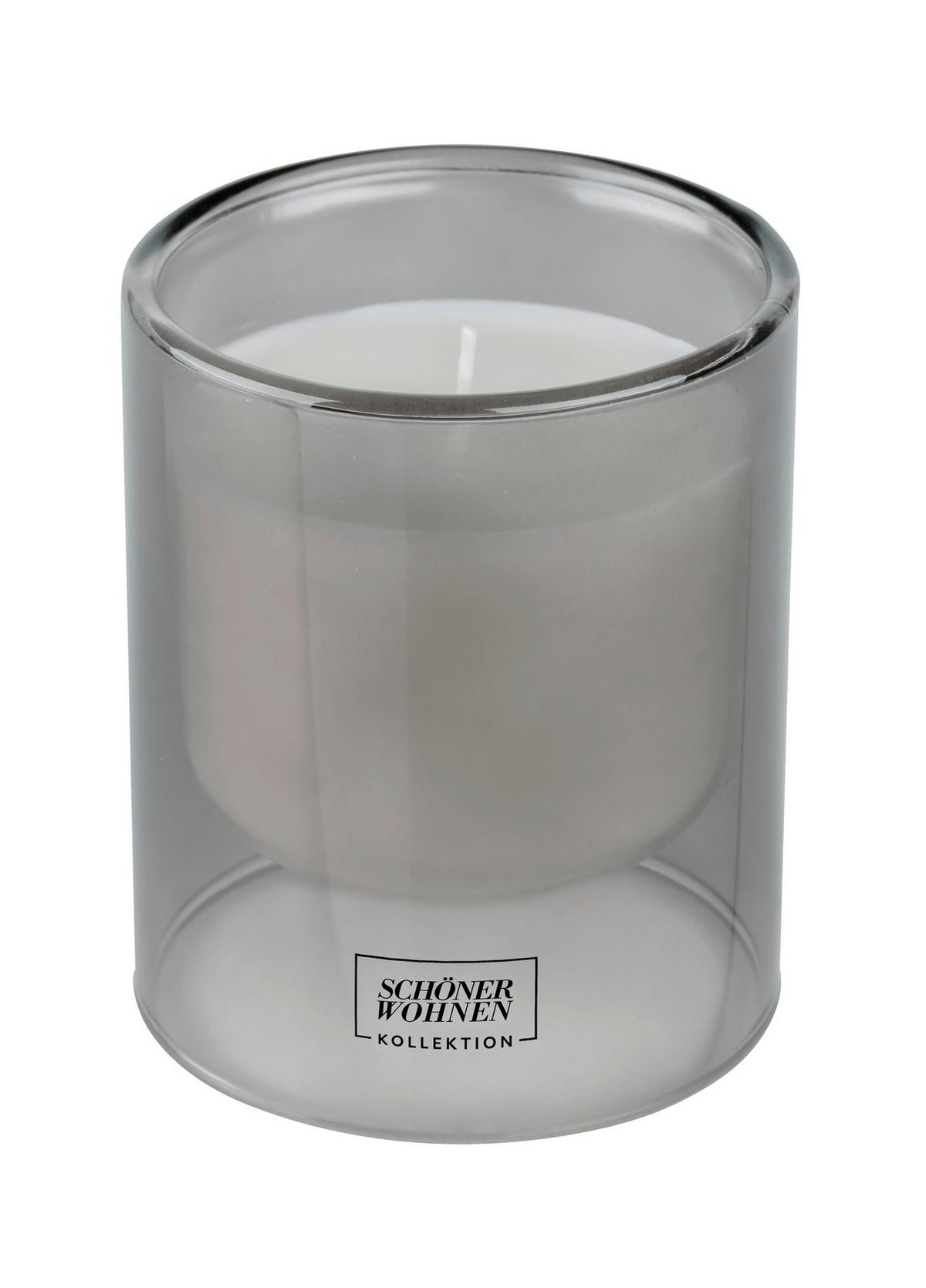 Duftkerze Schöner Wohnen-Kollektion Grau - Orange/Grau, Design, Glas (9/11cm) - Schöner Wohnen