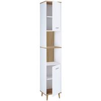 Hochschrank Landos ca. 32x181 cm Weiß/Honigeiche - Honigeiche/Eichefarben, MODERN, Holzwerkstoff/Kunststoff (32/181/28cm) - MID.YOU