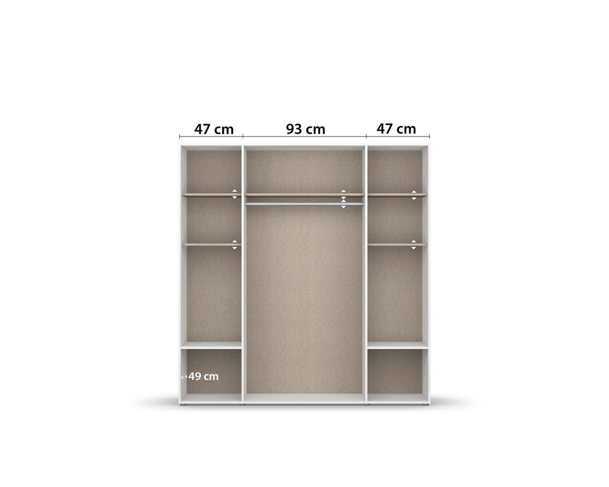 Ormar S Klasičnim Vratima Voyager - bijela/siva, Moderno, drvni materijal/plastika (187/194/53cm) - Modern Living