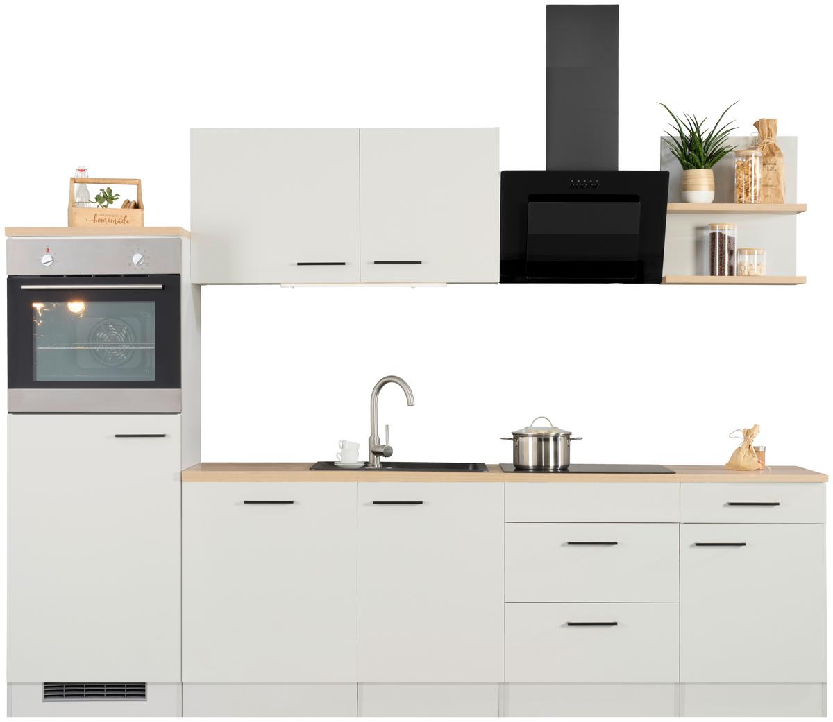 Kuhinjski Blok Z Aparati Levi, Svetlo Siva - siva/barve hrasta, Moderno, leseni material (280cm) - FlexWell