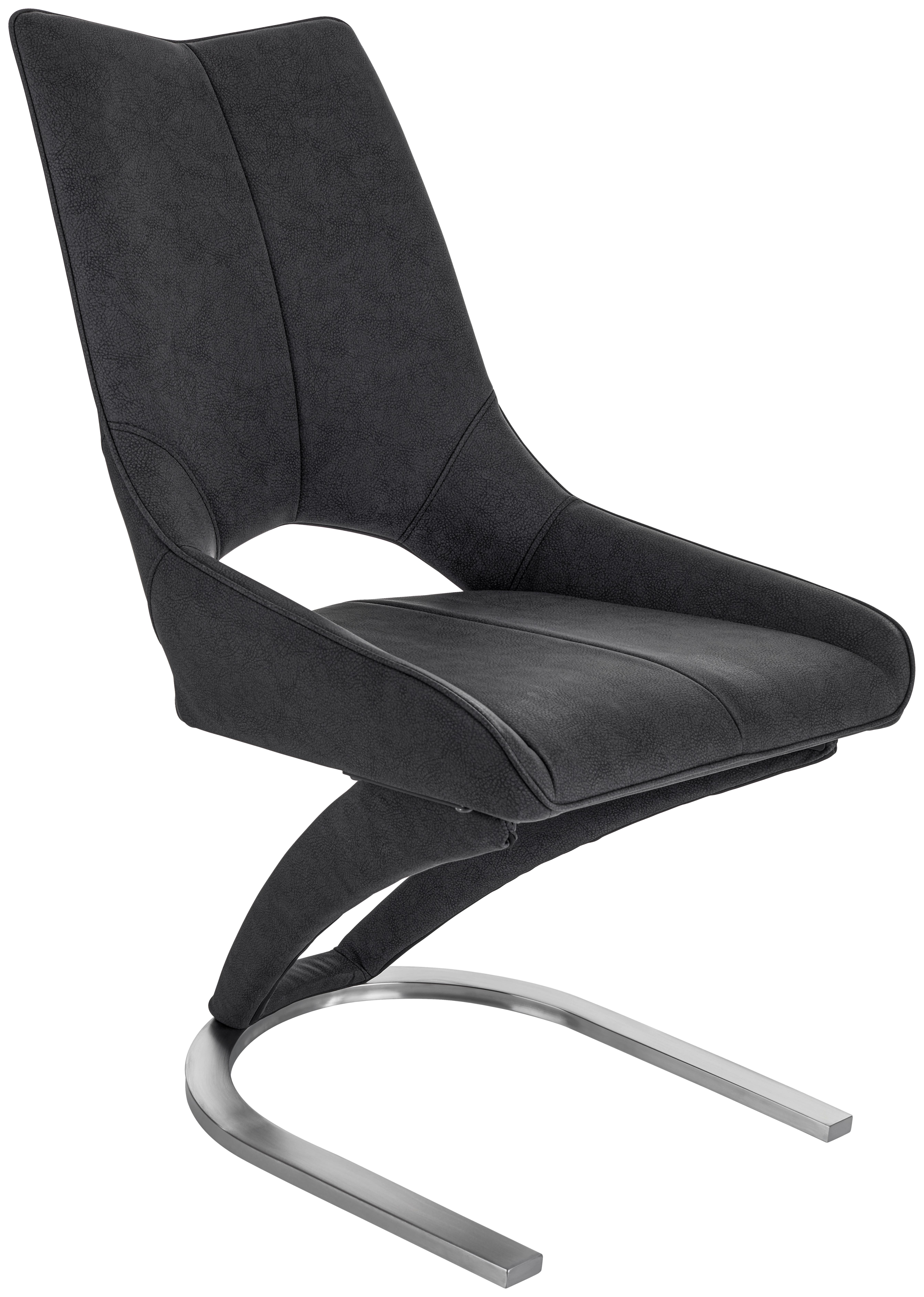 Scaun SEBASTIANO - culoare inox/negru, Modern, metal/textil (51/92,5/61cm)