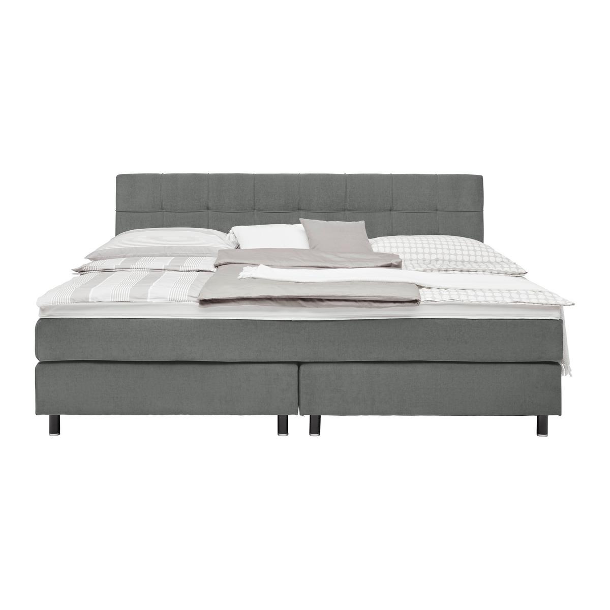 Boxspringbett Primo Graphitfarben ca. 220x200cm - Graphitfarben, KONVENTIONELL, Holz/Holzwerkstoff (220/200cm) - Premium Living