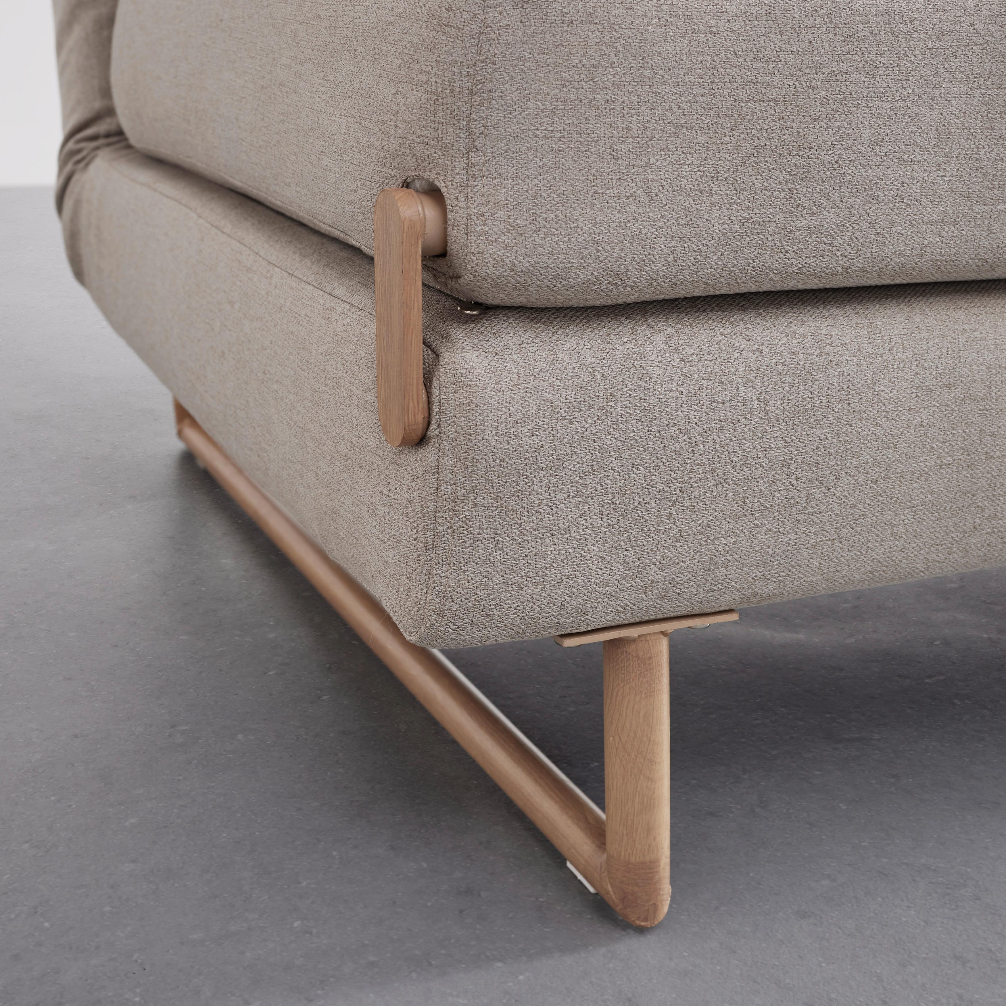 BÄDDFÅTÖLJ MALIC - beige/ekfärgad, Modern, metall/textil (80/84/90cm) - Bessagi Home