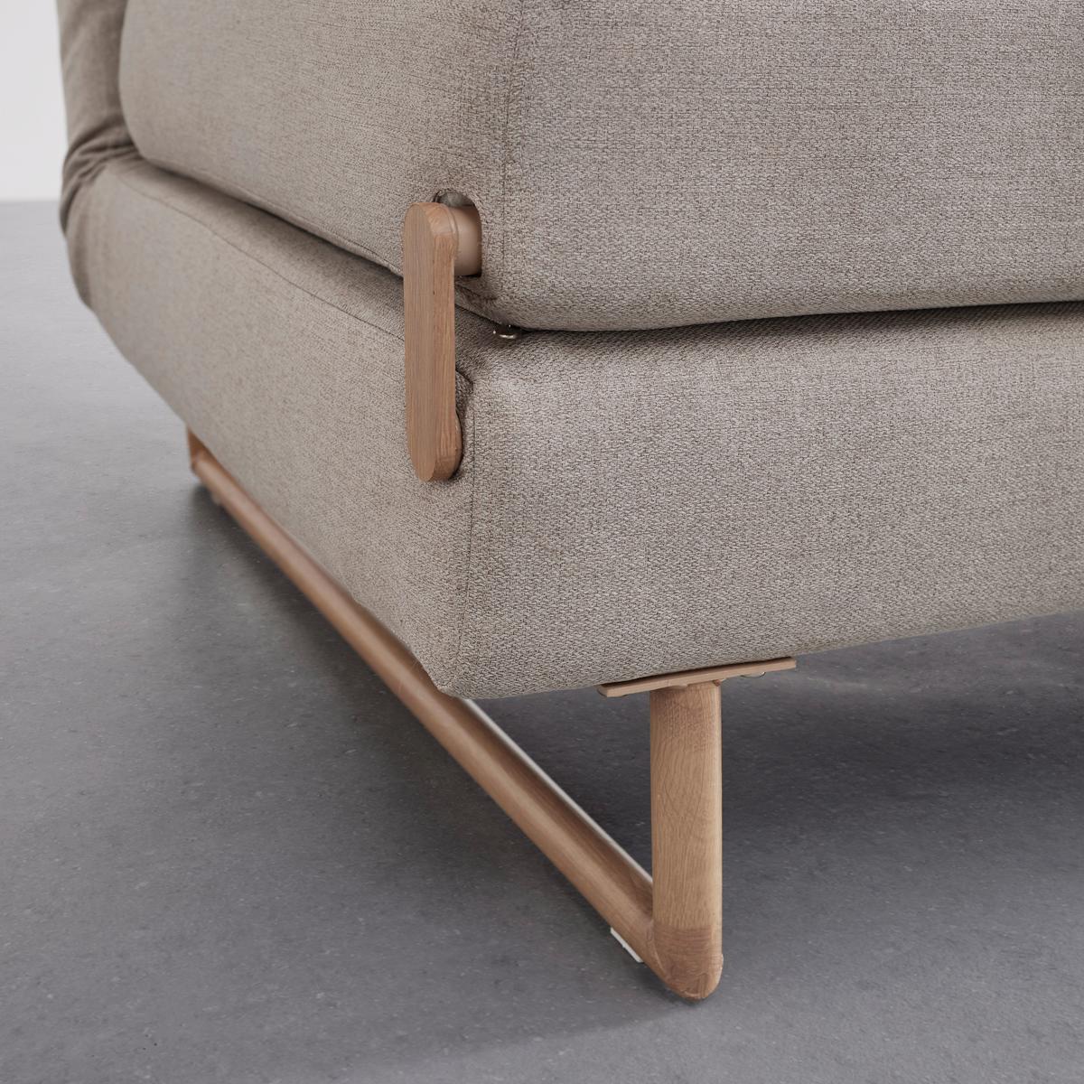 Schlafsessel Malic Beige Webstoff - Eichefarben/Beige, Modern, Textil/Metall (80/84/90cm) - Bessagi Home