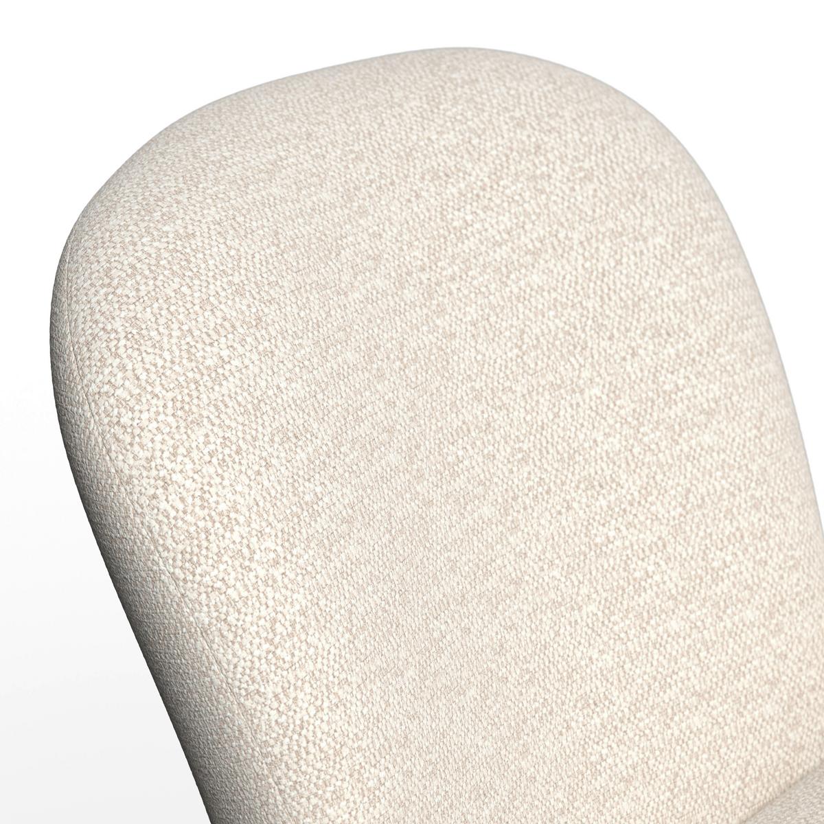 Armlehnstuhl Josea Creme Chenille Drehbar Gepolstert - Creme/Schwarz, MODERN, Holz/Textil (64/85/63cm) - Bessagi Home