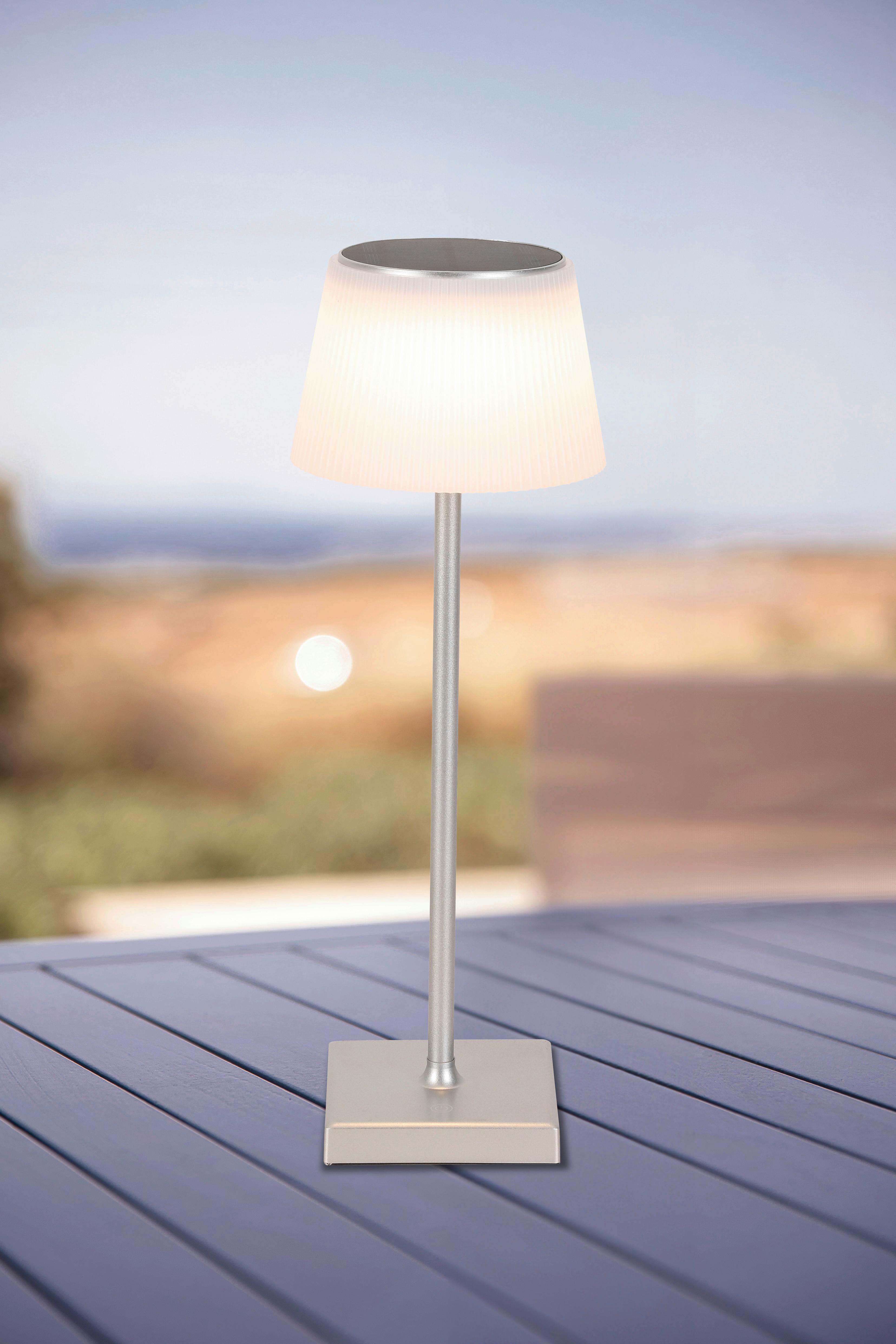 Lampă de exterior cu LED RUDO - argintiu/alb, Modern, plastic/metal (13/38cm) - Modern Living