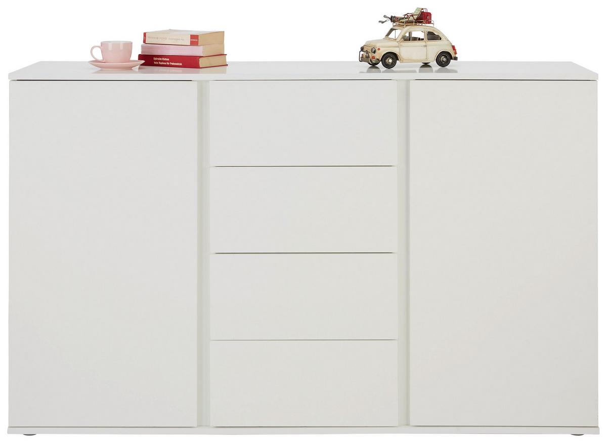 Sideboard Bianco in Weiß - Silberfarben/Weiß, MODERN, Holzwerkstoff/Kunststoff (150/95/43cm) - Mömax