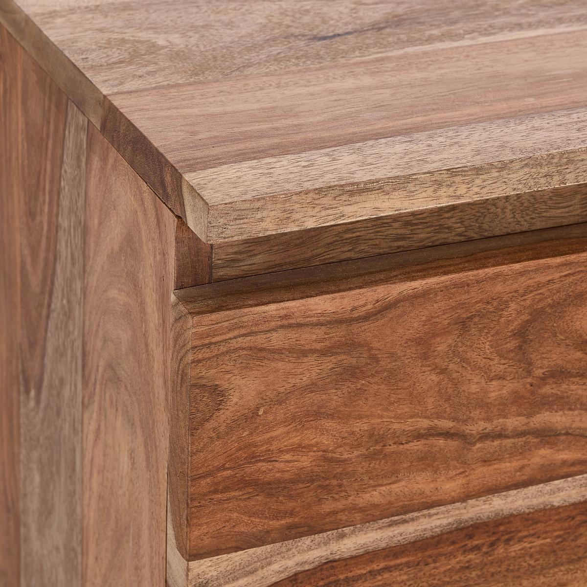 KOMODA WYSOKA HIGH - kolor naturalny/szary, Design, drewno/szkło (99/146/41cm) - Livetastic