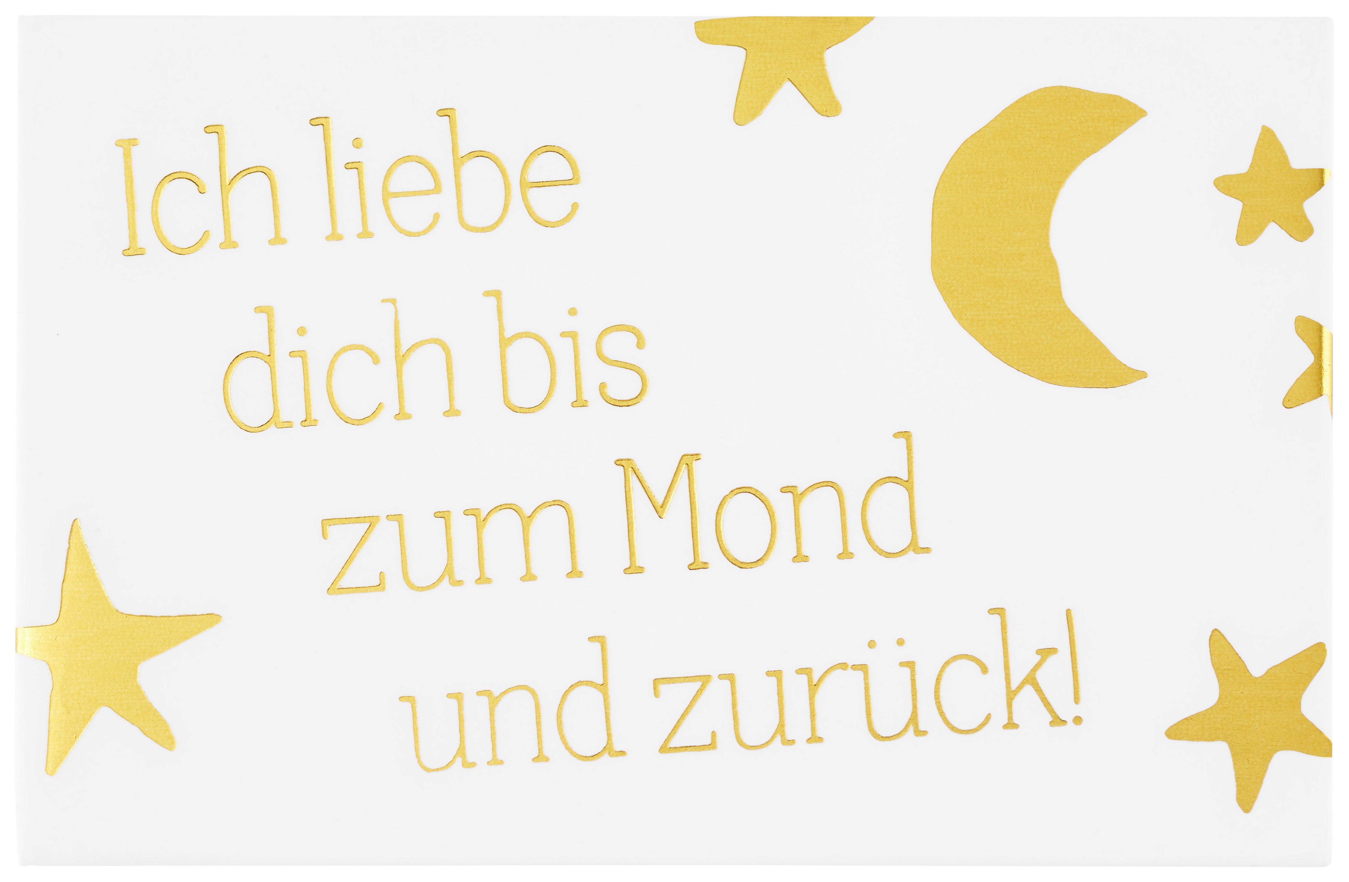 KÜHLSCHRANKMAGNET GOLD - Goldfarben/Weiß, MODERN, Metall (8,5/5,5cm)