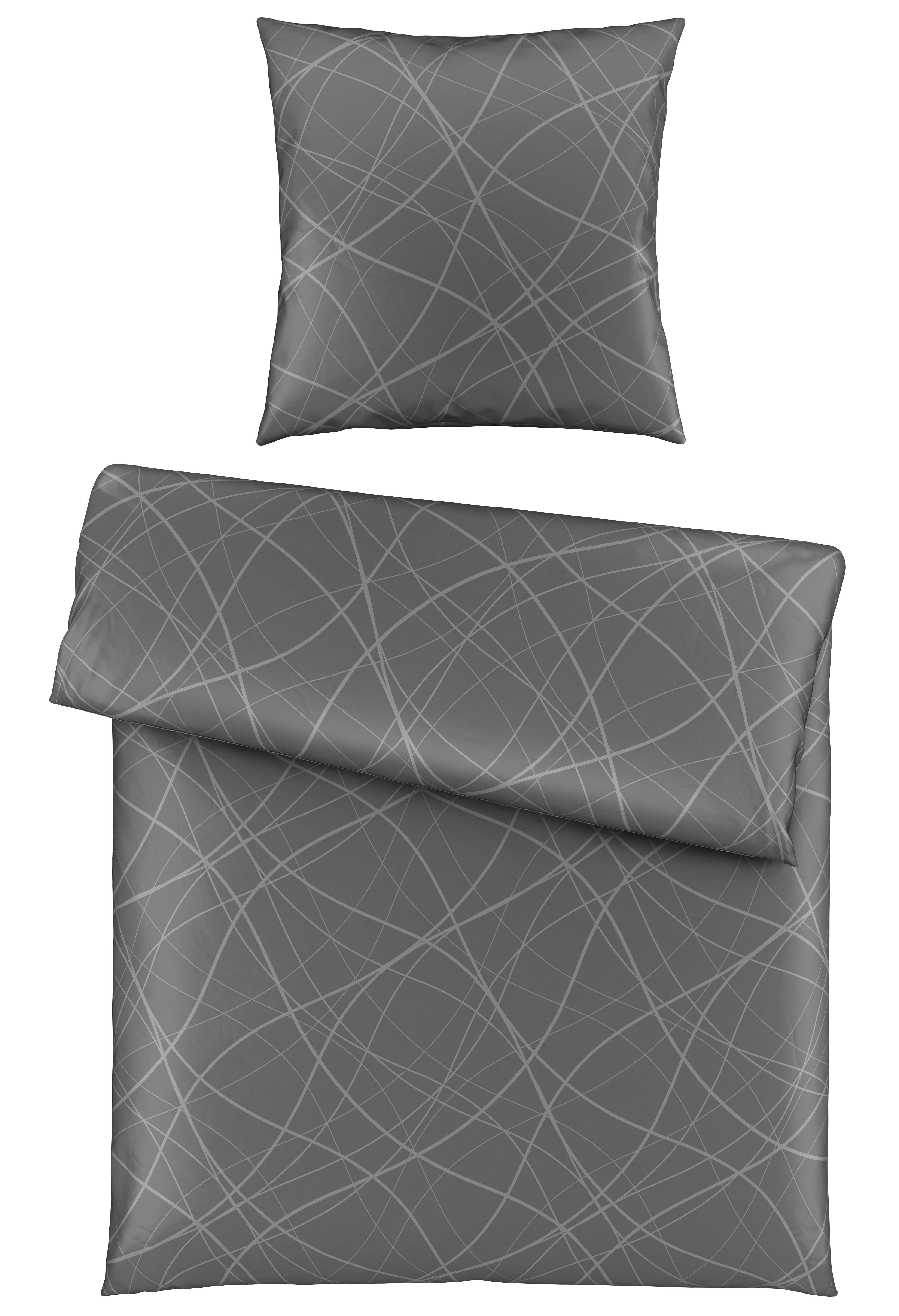 Bettwäsche Alex Design in Schieferfarben ca.135x200cm - Schieferfarben, MODERN, Textil (135/200cm) - Premium Living