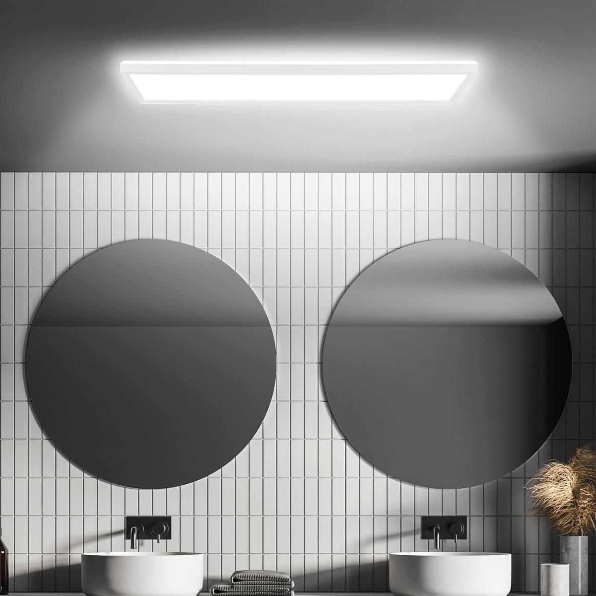 ŁAZIENKOWA LAMPA SUFITOWA LED 7527416 MOVE - biały, Basics, tworzywo sztuczne (58/20/3cm)