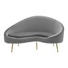 Sofa Lou Grau Samt - Goldfarben/Grau, MODERN, Textil/Metall (172/93/89cm) - Bessagi Home