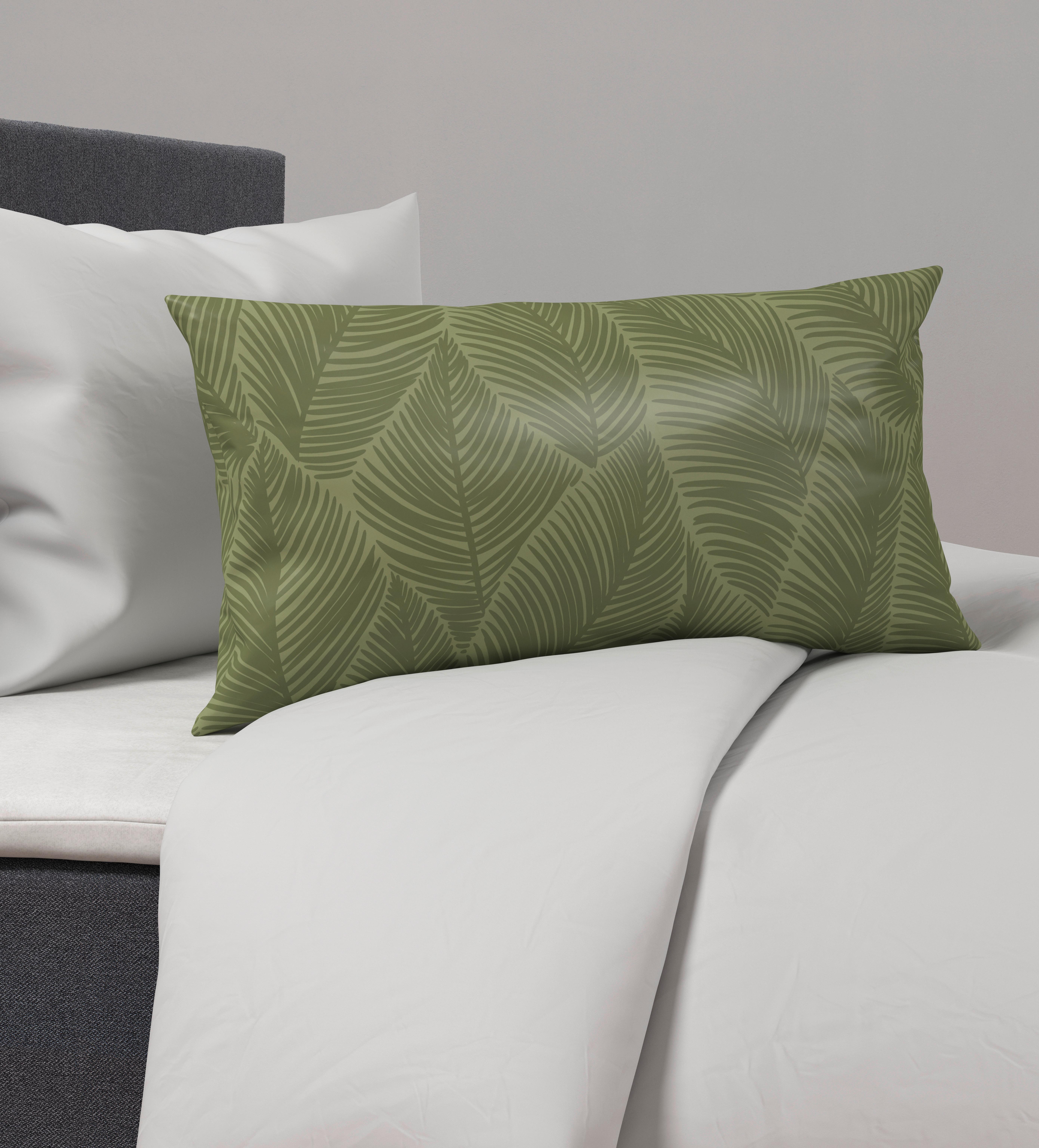 Kissenhülle Alex Design in Olivgrün ca. 40x80cm - Olivgrün, MODERN, Textil (40/80cm) - Premium Living