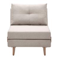 Schlafsessel Malic Beige Webstoff - Eichefarben/Beige, MODERN, Textil/Metall (80/84/90cm) - Bessagi Home