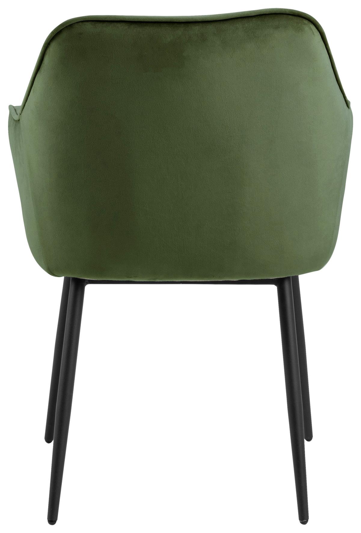 KRZESŁO Z PODŁOKIETNIKAMI BROOKE -TREND- - zielony/czarny, Trend, metal/tkanina (58/83/55cm) - Livetastic