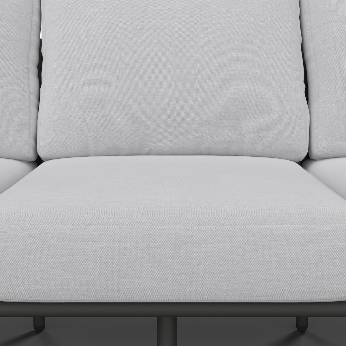 Loungegarnitur Annalotta Out doorstoff/Metall +Abdeckung - Creme/Weiß, MODERN, Glas/Textil (200,5/71,5/80,5cm) - Bessagi Garden