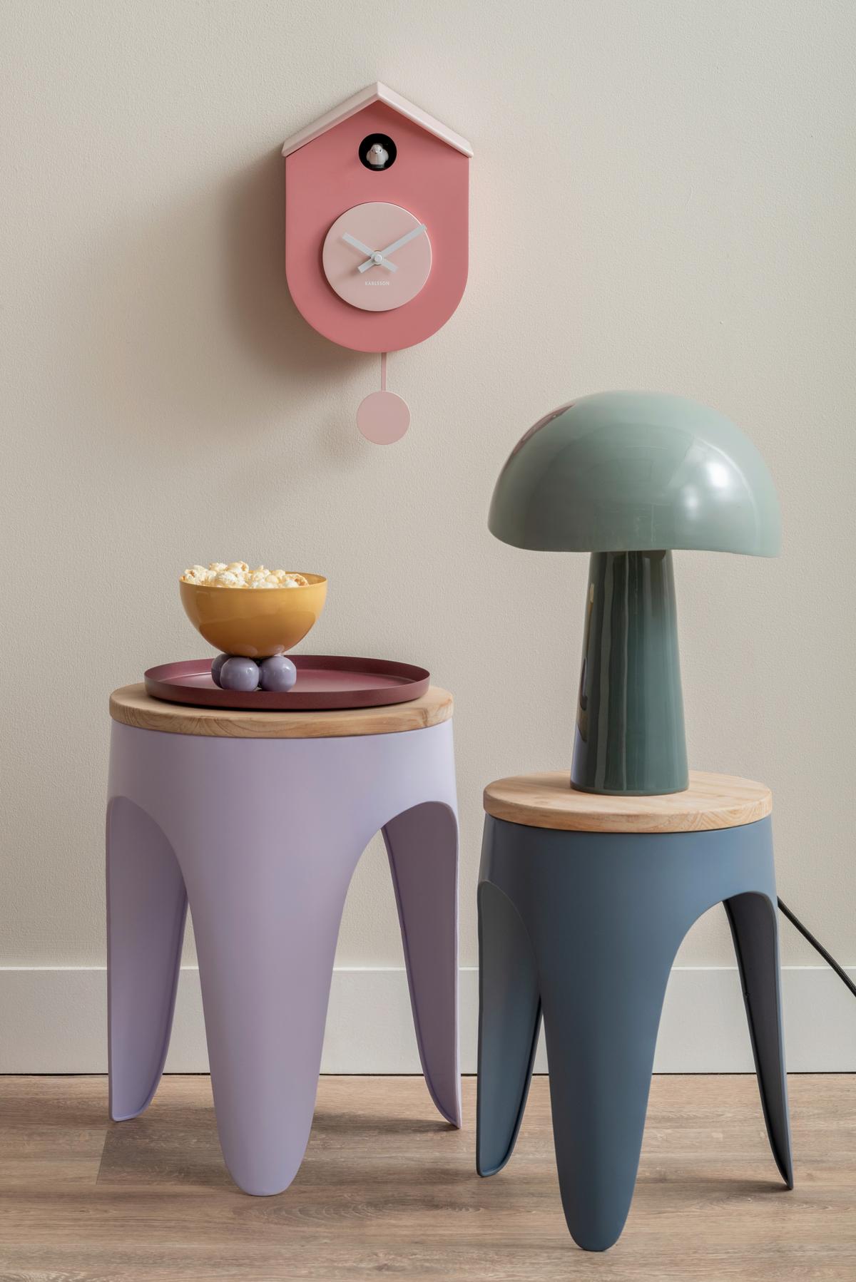 ZEGAR ŚCIENNY GRATO CUCKOO - jaskrawy róż, Basics, tworzywo sztuczne (17.5/9/33cm) - Karlsson