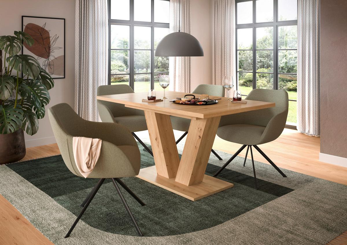 Ausziehtisch Marlon Eiche Artisan ca. 150-190/90/76 cm - Eiche Artisan, Trend, Holzwerkstoff (150-190/90/76cm)