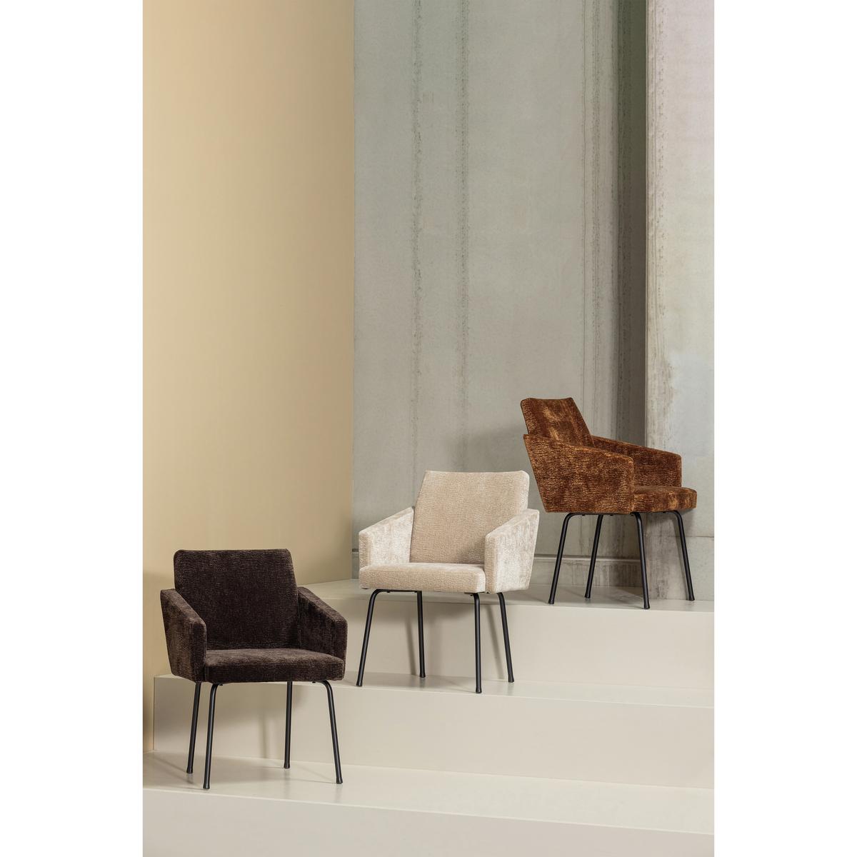ARMLEHNSTUHL-SET Mount Sandfarben B: 61cm - Sandfarben/Schwarz, MODERN, Textil/Metall (61/82/65cm) - Livetastic