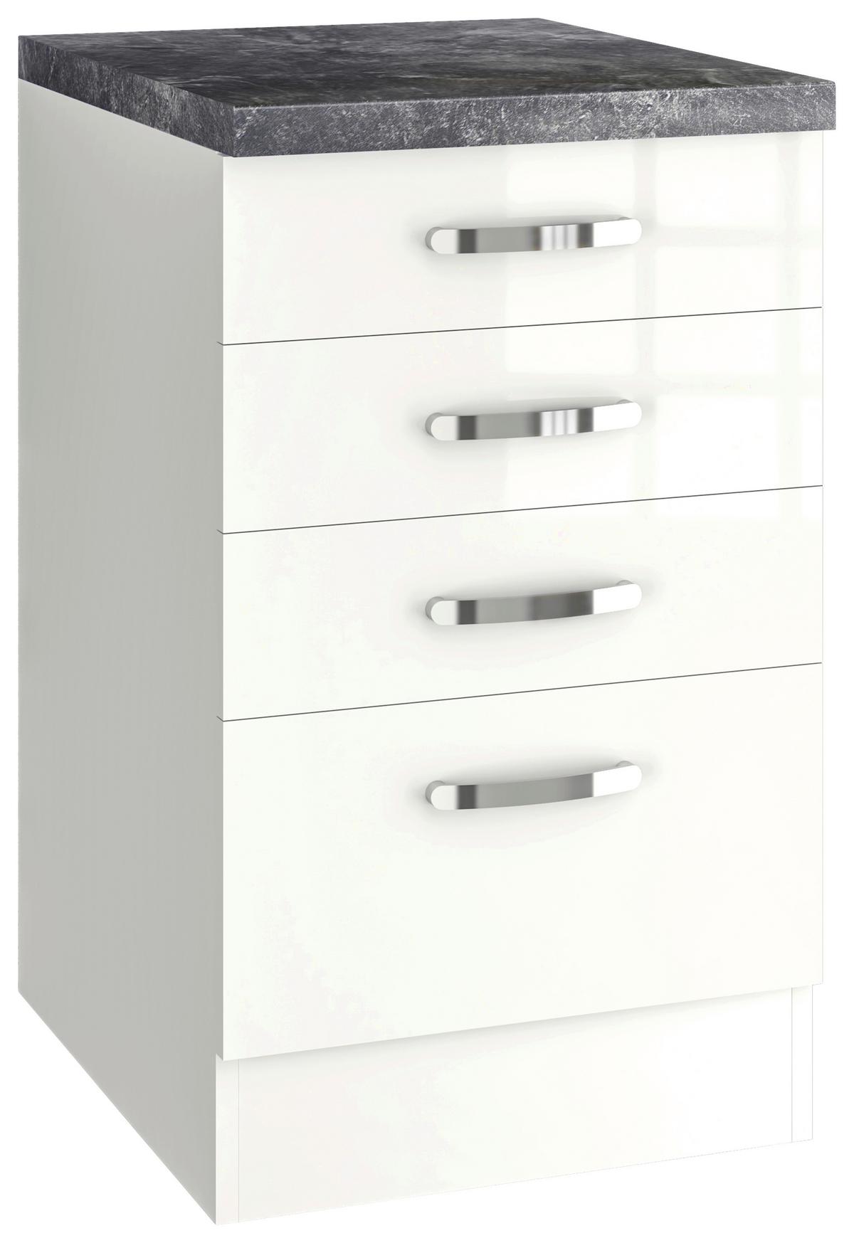 Kuhinjska Spodnja Omarica Alba, Bela, Š. 50 Cm - barve nerjavečega jekla/bela, Moderno, kovina/leseni material (50/86/60cm) - FlexWell