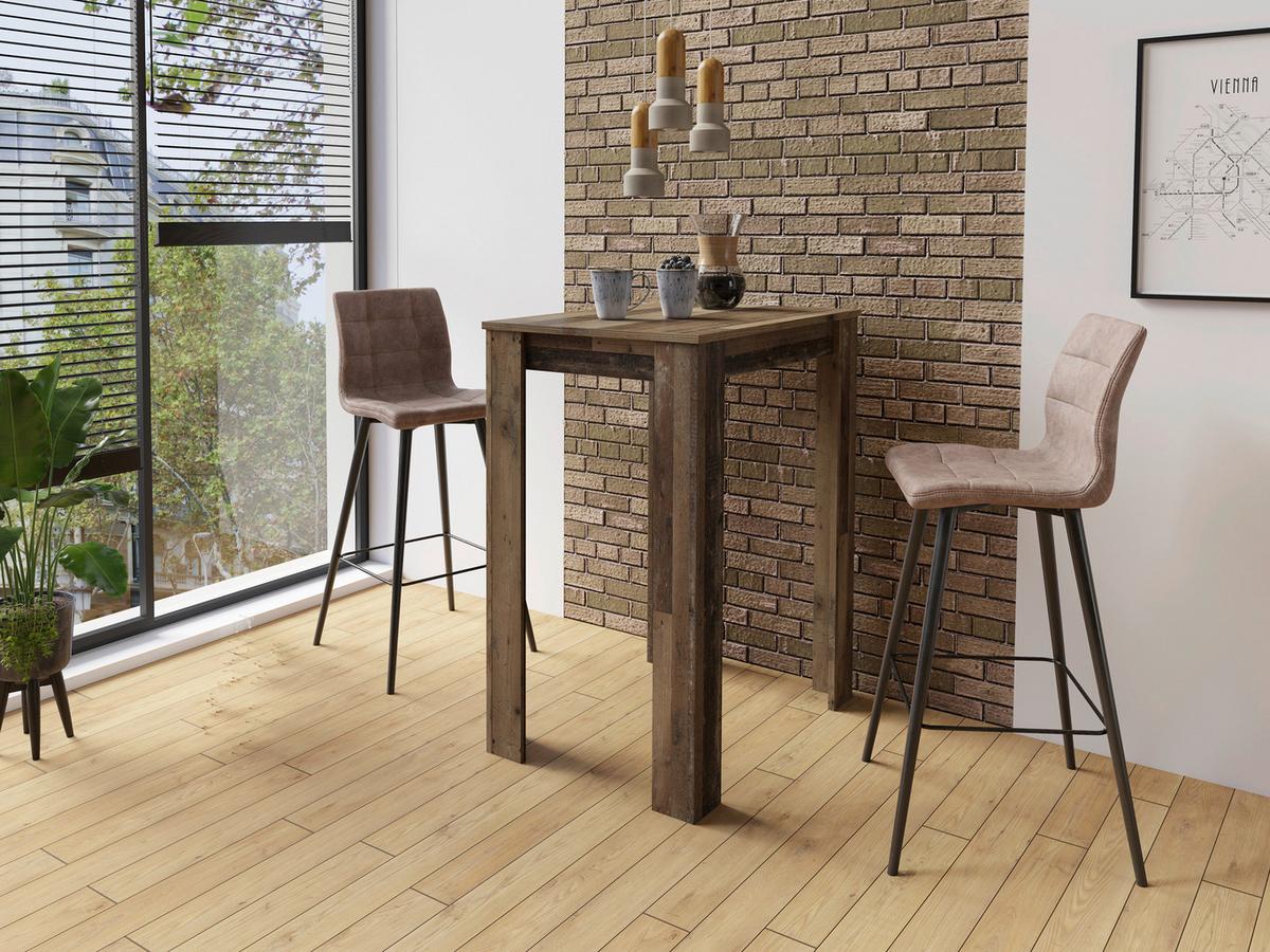 TISCHGRUPPE TG NELE-SIMONE - Alteiche/Schwarz, MODERN, Holzwerkstoff/Textil (80/104/60cm) - MID.YOU