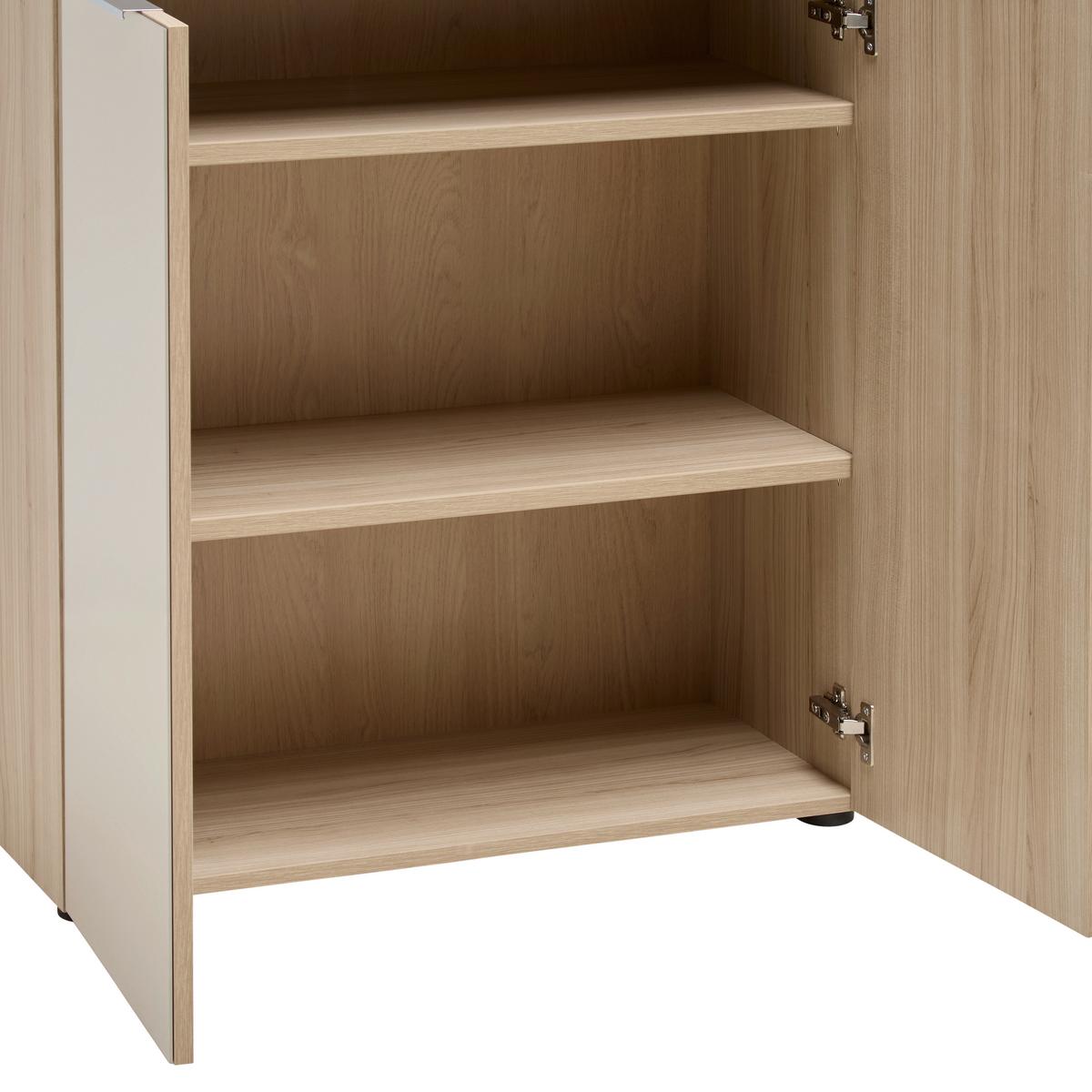 Schranksystem Siena Kaschmir/Eichefarben - Kaschmir/Chromfarben, MODERN, Holzwerkstoff/Metall (80/110/38cm) - Mömax