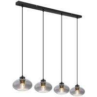 LAMPA WISZĄCA REIN - czarny, Design, metal/szkło (96/18/120cm) - Novel