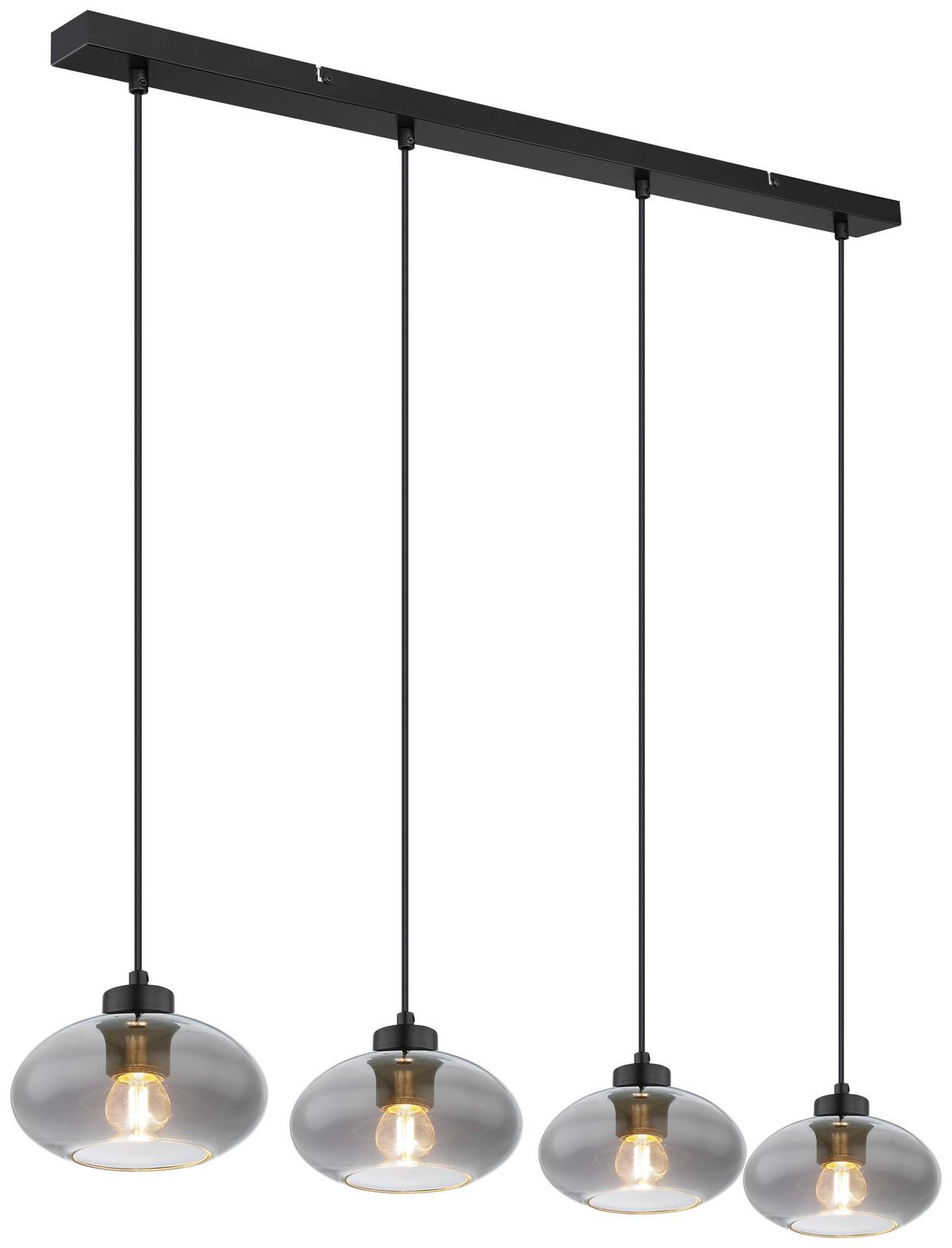 LAMPA WISZĄCA REIN - czarny, Design, metal/szkło (96/18/120cm) - Novel