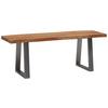 Garderobenbank ca. 120x40x45,5cm Akazie Echtholz - Hellbraun/Chromfarben, Design, Holz/Metall (120/40/45,5cm) - MID.YOU
