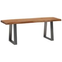 GARDEROBENBANK GARDEROBENBANK - Hellbraun/Chromfarben, Design, Holz/Metall (120/40/45,5cm) - MID.YOU