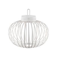 LAMPA STOŁOWA Z AKUMULATOREM AKUBA - biały, Basics, tworzywo sztuczne/drewno (36/36/33cm)