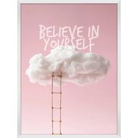 Bild Vous in Weiß/Rosa ca. 30x40cm - Rosa/Weiß, Holzwerkstoff/Papier (30/40cm) - Modern Living