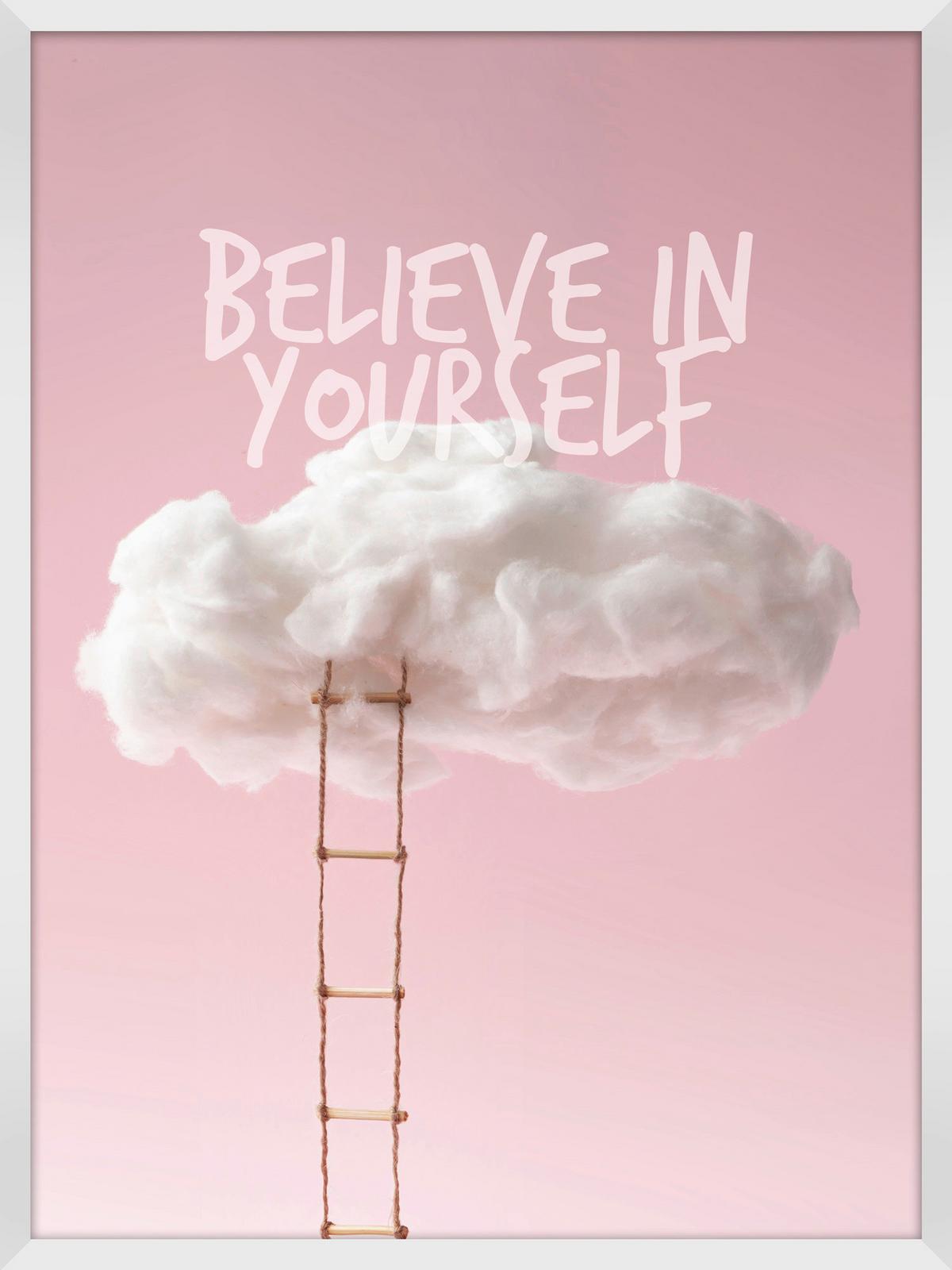 Bild Vous in Weiß/Rosa ca. 30x40cm - Rosa/Weiß, Holzwerkstoff/Papier (30/40cm) - Modern Living