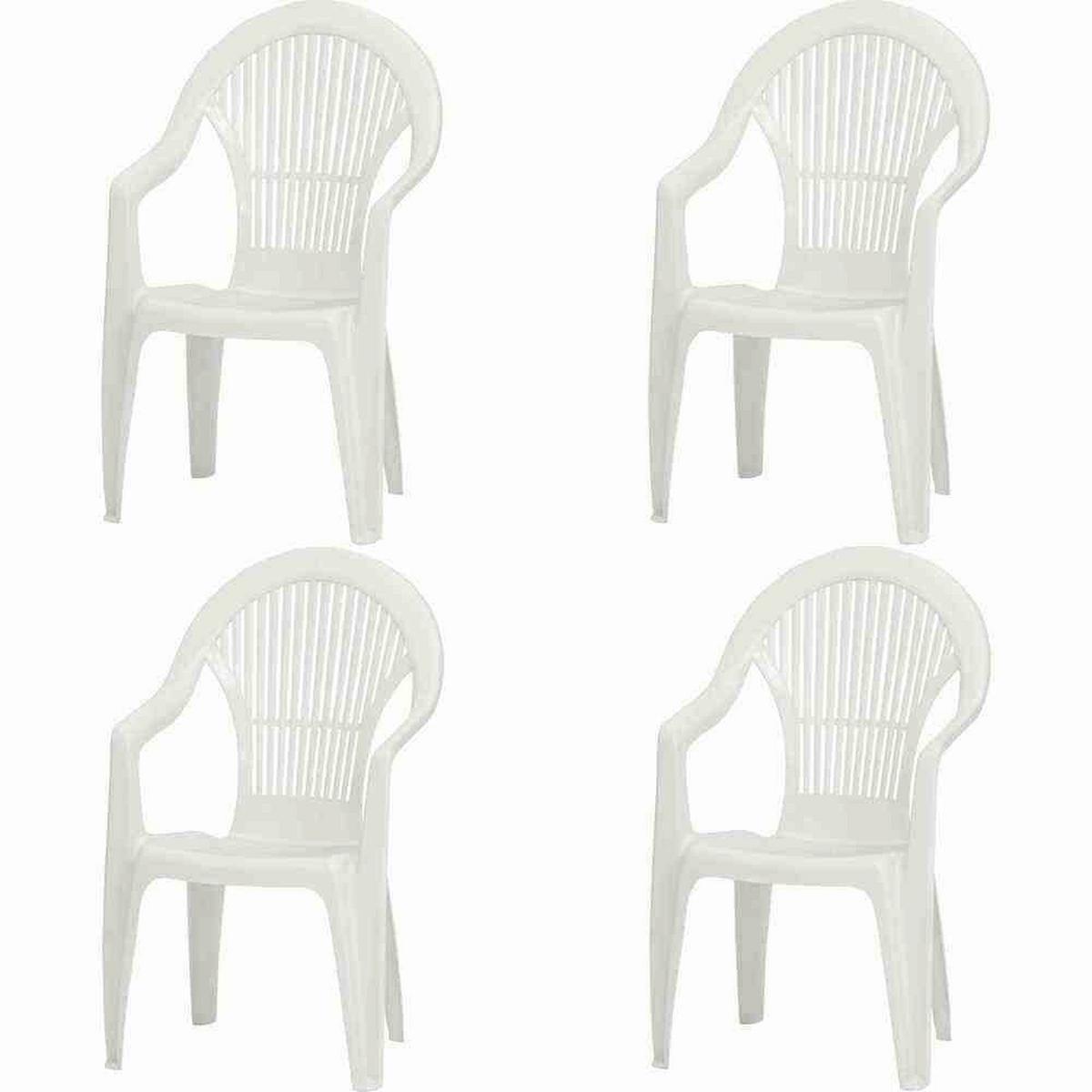 Siena Garden Stapelsessel in Kunststoff Weiß - Weiß, KONVENTIONELL, Kunststoff (55/93/49cm) - Siena Garden