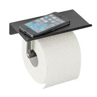 Suport hârtie igienică Allstar Walli - negru, Modern, metal (18/9,5/7,5cm) - Wenko