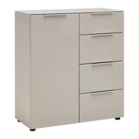 Kommode Siena Kaschmir - Chromfarben/Kaschmir, Modern, Glas/Holzwerkstoff (90/99/40cm) - Mömax